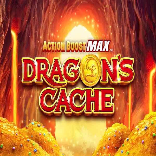 Action Boost Max Dragon's Cache by SpinPlay Games, showcased at tooniesbet.ca – game logo