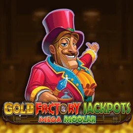 Gold Factory Jackpots Mega Moolah logo by Aurum Signature Studios Tooniebet Casino