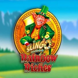 Slingo Rainbow Riches slot logo by Gaming Realms at Tooniebet Casino